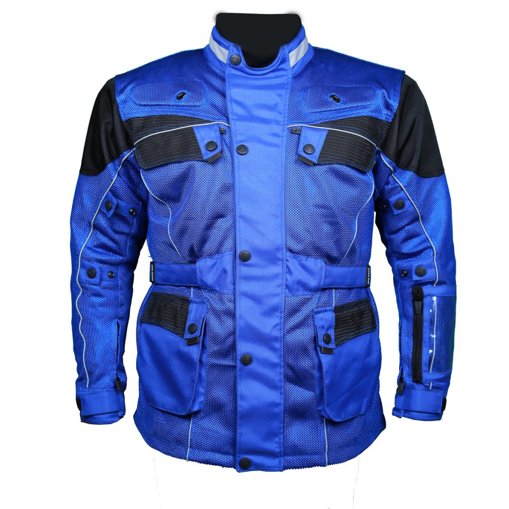 Blue Cool Rider Motorcycle Mesh Jacket sixgear