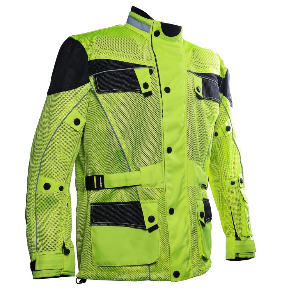 Hi Viz Green Cool Rider Motorcycle Mesh Jacket - six-gear