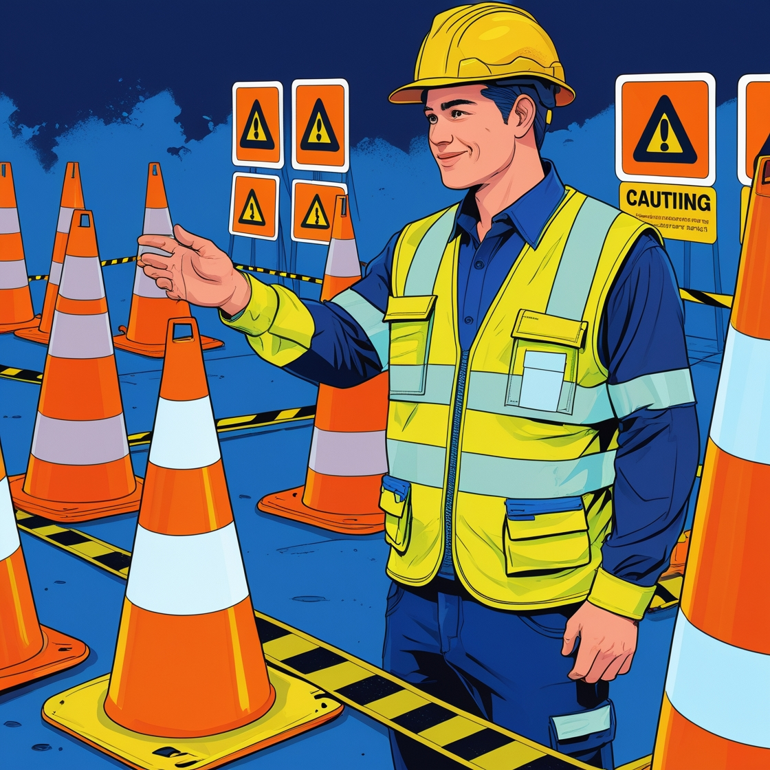 man at work weaaring hi vis vest