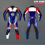 Blue Edge Leather Race Suit
