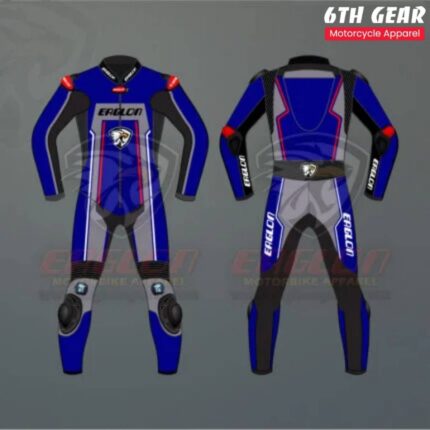 Grej Blue Motorcycle Race Suit