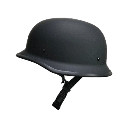 BFR German Motorcycle Half Helmet - Smallest and Lightest DOT Approved Skull Cap Black
