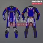 Grej Blue Motorcycle Race Suit