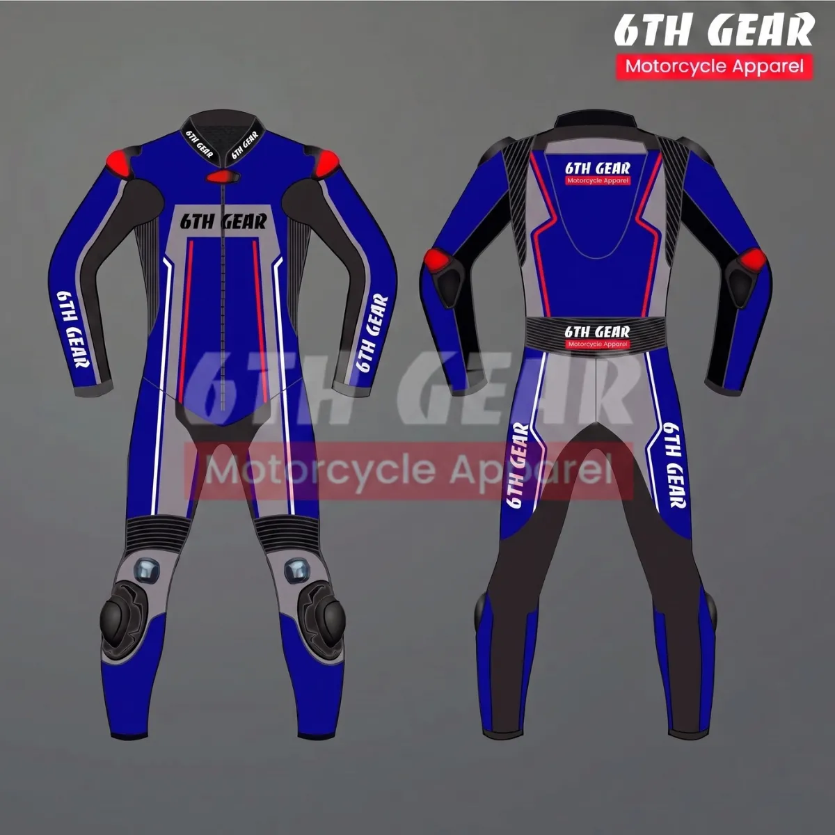 Grej Blue Motorcycle Race Suit Grej Blue Motorcycle Race Suit - Image 1