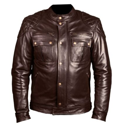 Mirage Motorcycle Leather Jacket Brown