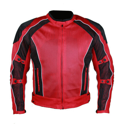 Red Summer Joy Mesh Motorcycle Jacket