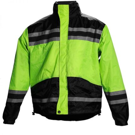 Motorcycle Rain Jacket Hi Viz Green/Black