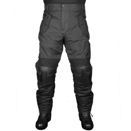 Black Boxer Solid Motorcycle Textile Pants
