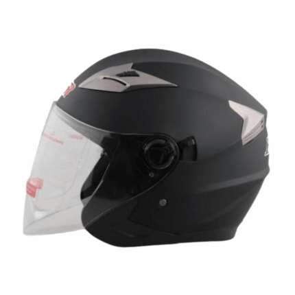 DOT Black Open Face Motorcycle Helmet with Dual Visor Shield