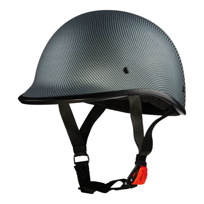 11 Carbon fibre Grey- Polo Style Helmet (Dull Carbon) Quick Release | Classic - Image 3