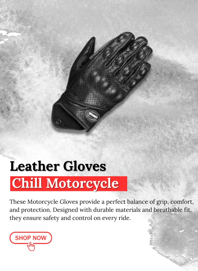 These Motorcycle Gloves provide a perfect balance of grip, comfort, and protection. Designed with durable materials and breathable fit, they ensure safety and control on every ride. (4)