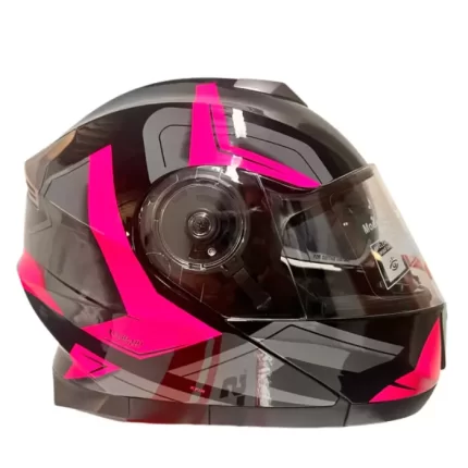 Pink and Black Modular Flip-Flop Helmet