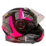 Pink and Black Modular Flip-Flop Helmet - Image 2