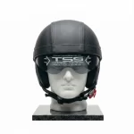 Rebel Matte Black Leather Half Helmet