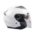 Premium 3/4 Open Face Motorcycle Helmet with Clear Visor – Gloss White