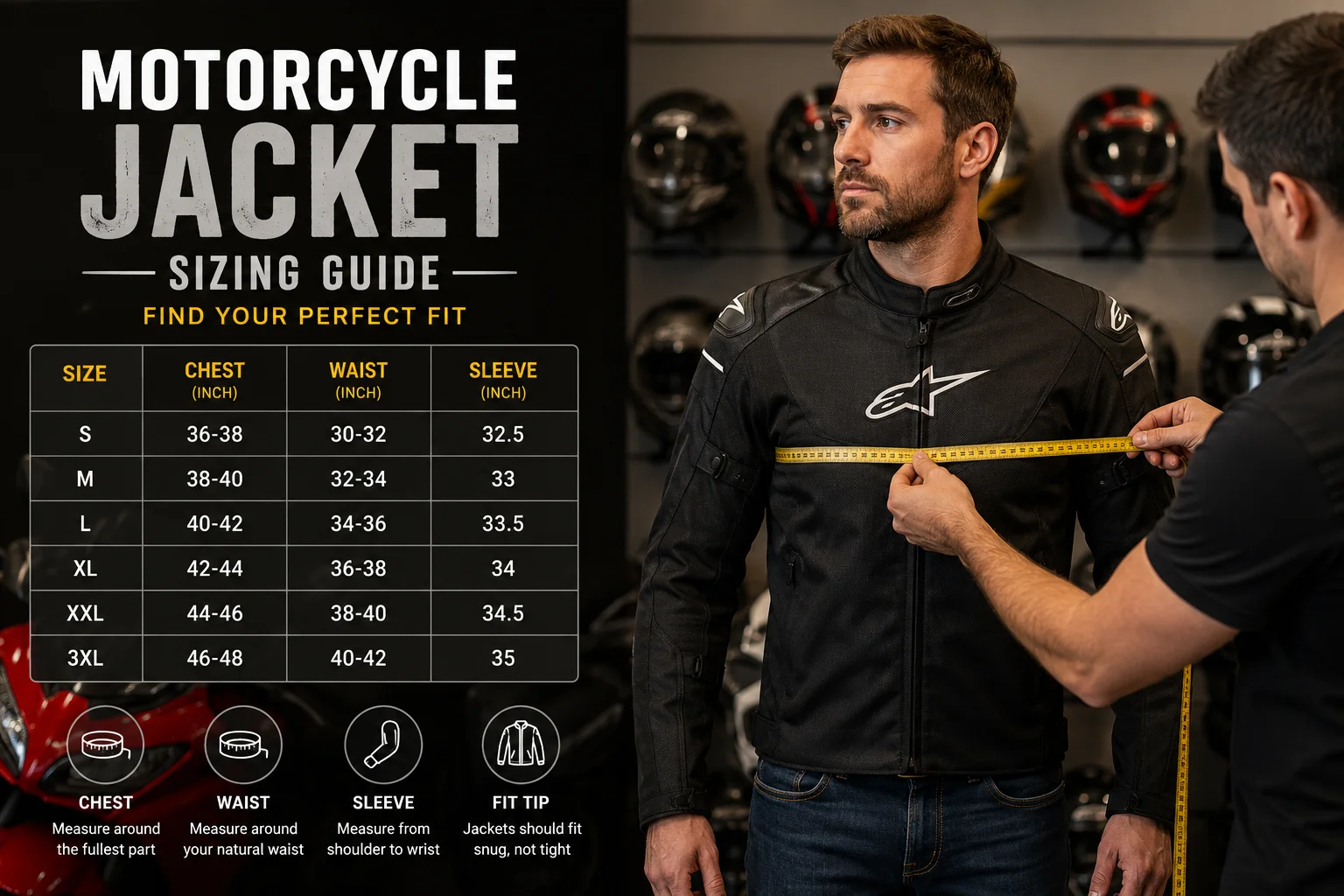 Motorcycle Jacket Sizing Guide